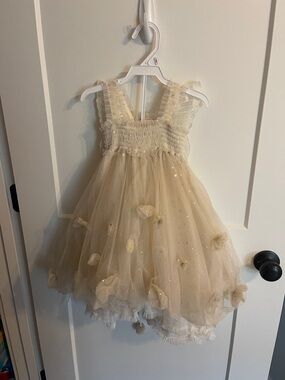 Luna Luna Cloude Floral Applique Tulle Butterfly Wing Dress